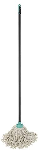 JVL Pure Cotton Traditional String Floor Mop, Turquoise/Grey