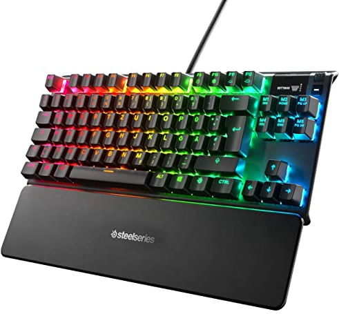 SteelSeries Apex Pro TKL teclado gaming HyperMagnetic – Teclado gaming - El teclado más rápido del mundo - Accionamiento ajustable - Esports TKL - RGB - Teclas PBT - USB-A – Teclado alemana (QWERTZ)