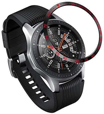 XIHAMA Anello della Lunetta Compatibile con Samsung Gear S3/Galaxy Watch 46mm, Smart Watch Lunetta Adesiva Copertura AntiGraffio in Acciaio Inox Protettore Fit Gear S3/Galaxy Watch 46mm (E01)