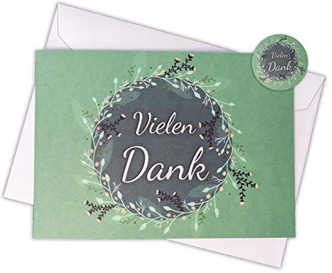 25 Dankeskarten, 25 Umschläge und 25 Sticker - perfekt für Hochzeiten, Taufen, Konfirmationen, Kommunionen, Ruhestandsfeiern, Geburten, Geburtstage und zum Dank an Mitarbeiter.