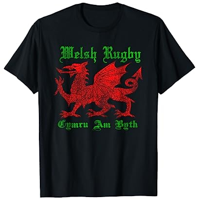 Welsh Dragon Rugby Shirt: Wales Football Top / Vintage Cymru T-Shirt