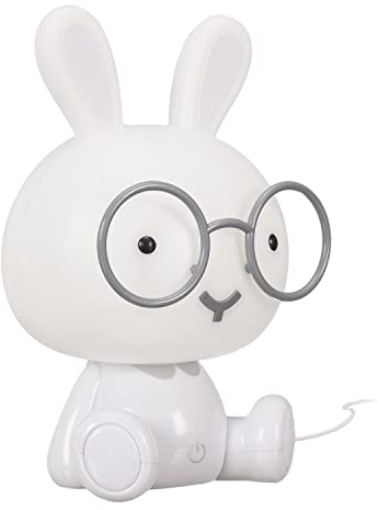 HOME DECO KIDS - La11042 - Lampe de Chevet LED Forme Lapin pour Enfant, Veilleuse, Decoration Chambre Bebe, Rechargeable USB, Bouton Tactile, Plusieurs Intensités Lumineuses