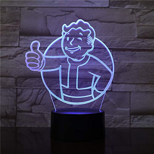 LED-Lampe für Vault Boy Fallout, Farbwechsel, USB, Nachtlicht und Dekoration