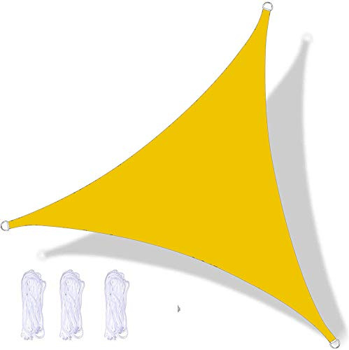 Dreieckiges Sonnensegel, wasserdichte Sonnenschutzmarkise, UV-Schutz, Für Gartenparty Im Freien, Mit Seil (2x2x2m,Fluoreszierendes Gelb)