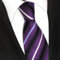 TigerTie Designer Seidenkrawatte in violett lila blau silber schwarz gestreift