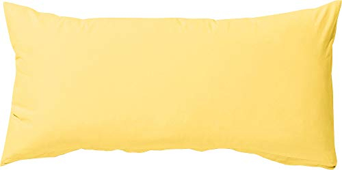 Erwin Müller Zusatz-Kissenbezug, Kissenhülle Renforcé Würzburg, Uni gelb Größe 40x80 cm - strapazierfähig und temperaturausgleichend, mit Reißverschluss