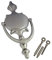 QCAA Türklopfer aus massivem Messing, 19,5 cm, satiniertes Nickel, 1 Packung, hergestellt in Taiwan