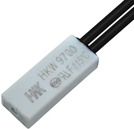 Lumonic Thermoschalter 115°C Schließer 250V 5A Kabel Temperaturschalter Thermostat HKW9700 Bimetall Thermoschutz