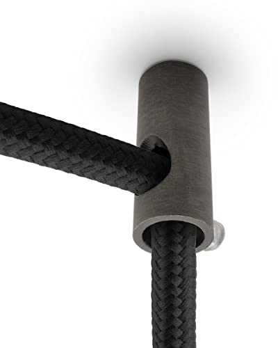 AMARCORDS - 2 Aluminium Deckenpins vertikale Dezentralisatoren und Kabelschellen mit sichtbarer Kabelverstellung Für vertikale Drop-Down-Lampen und -Abhängungen. Farbe TITAN