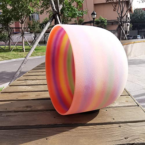 KVKA Cuenco tibetano de 25 cm, 432 Hz, nota F de 10 pulgadas, arco iris chakra, cuenco tibetano para meditación, alivio del estrés, relajación con bolsa de transporte