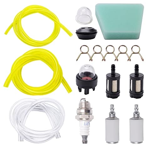 VooGenzek 12 Stück Benzinschlauch Kit, 30cm Kraftstoffschlauch, Benzinfilter, Primer Bulbs, Zündkerzenstrimmer, Gummitülle Dichtung, for Mower Strimmer Chainsaw Blower