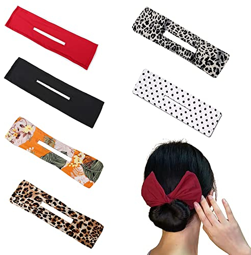WUUP 6 Stück Deft Bun Maker Hair Donut BröTchen, Dutt Maker, Französischer Haarknoten, Magic French Twist für Scheibenhaare Verwendet, Fashion Hairstyle U-förmige