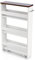 COSTWAY Slim Storage Trolley, 4 Tier Slide Out Rolling Utility Cart with Handle & Anti-falling Design, Kitchen Organizer Shelf Trolley on Wheels, 47x13x80cm (White)