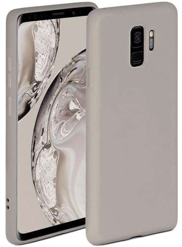 ONEFLOW Soft Case für Samsung Galaxy S9 Hülle aus Silikon mit Kameraschutz, Silikonhülle mit erhöhtem Schutz fürs Display, Backcover Schutzhülle, weiche Handyhülle, Taupe