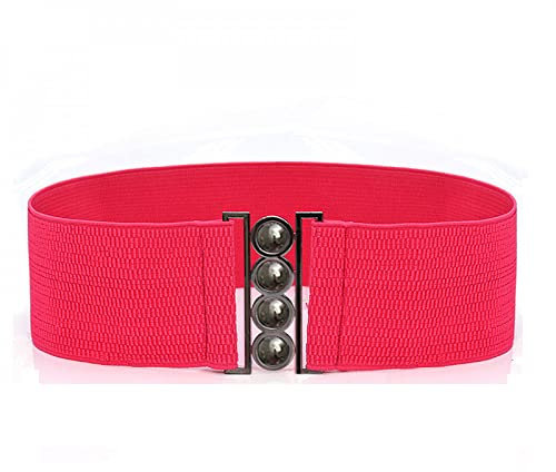 CHANYI Gürtel für Damen Kleid Sommer Frauen Stretch Elastisch Breite Taille Gürtel Kleid Taille Silber Metall Schnalle Stoff Riemen Damen Bekleidung Accessoires