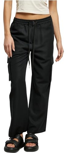 Urban Classics Damen Hose Ladies Vicose Straight Leg Cargo Pants Black XXL