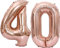 luftballon 40 jahre | Roségold 40 ballons-40-101cm 40 Geburtstagsdeko -40 Folienballon Zahl Deko zum Geburtstag fliegt mit Helium 40 Geburtstag für Männer Frauen 40 Geburtstagsparty Jubiläum