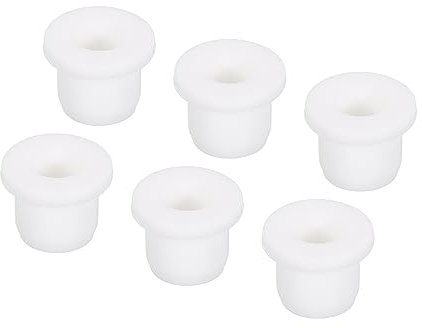 sourcing map 6Pcs T Type Rubber Grommet Mount Dia 12mm ID 7.5mm H 12mm Seal Protection Flexible Hole Plugs for Cable Pipe White