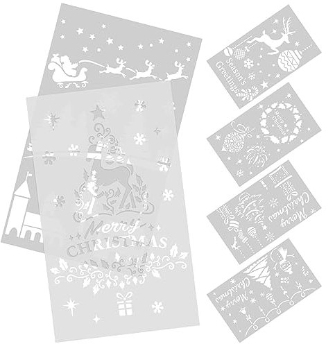 MAGICLULU 6stücke Teiliges Set Wiederverwendbare Weihnachts-schablonen Für Kreative Wandgestaltung Vielseitige Und Sprühvorlagen Für -projekte Und