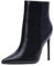 GENSHUO Stivaletti alla caviglia da donna con punta a punta, tacco alto da 11 cm, con cerniera, tacchi a spillo, stivaletti autunnali, nero opaco, 41 EU