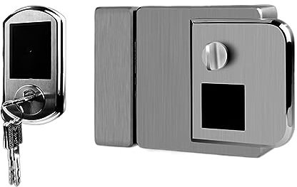 HAvern Fingerprint Lock, External Door, Biometric Identification, Intelligent Keyless Door Lock, Power On Lock, Diamond Free Home Lock (Color : Card Outside Open2)