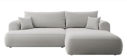 Selsey Sofa Ecksofa Eckcouch Schlafsofa Couch Mit Stauraum Schlaffunktion Pflegeleicht Polyurethanschaum L Form Links OVO Dunkelgrau Veloursoptik Castel
