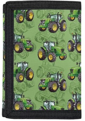 Dolyues Kinder-Geldbörse für Jungen, Outdoor-Sport, dreifach gefaltet, Münzgeldbörse, Cartoon-Traktor, Einheitsgröße, Modern