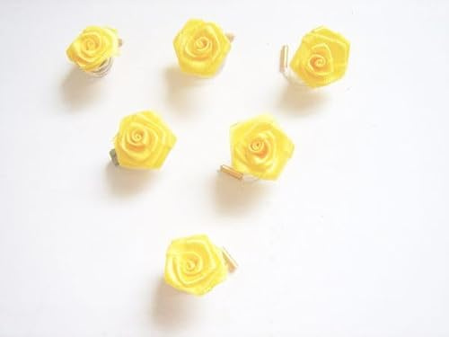 Haarschmuck - 6 Haarspiralen Curlies mit gelben Rosen - Brautschmuck