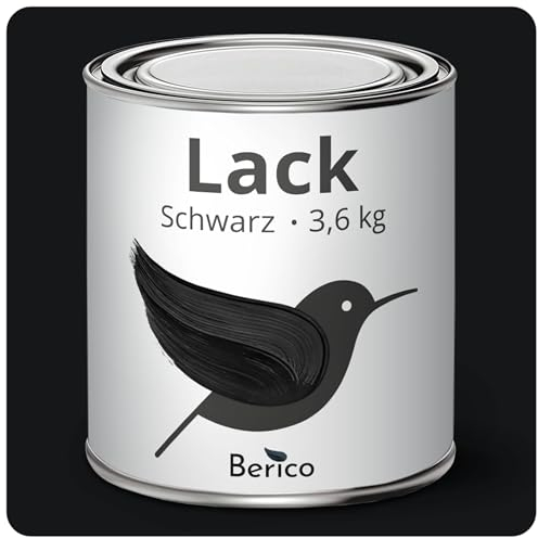 Berico Buntlack - Schwarz - 3,6 Kg - 4in1 Premium Acryllack - Für Innen und Außen