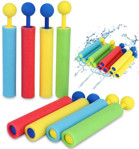 8Pcs Wasserpistolen, Wasserpistolen Schaumstoff 21.5CM Set, Bunte Spritzpistole Wasserspritze Schaum Wasserspritzpistole, Wasserpistolen Super Wasserblaster für Pool Strand Outdoor