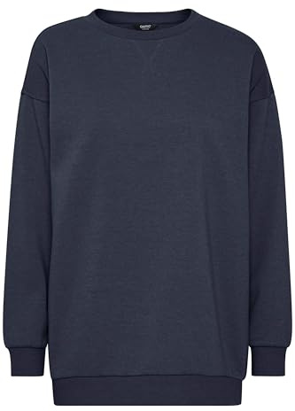 OXMO OXHillary Damen Pullover Sweatshirt Longpullover mit runder Rippkragen