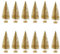 12 Pieces Artificial Mini Christmas Trees, Miniature Glitter Christmas Trees Bottle Brush Trees for Xmas Home Tabletop Decor, Gold 8.5cm