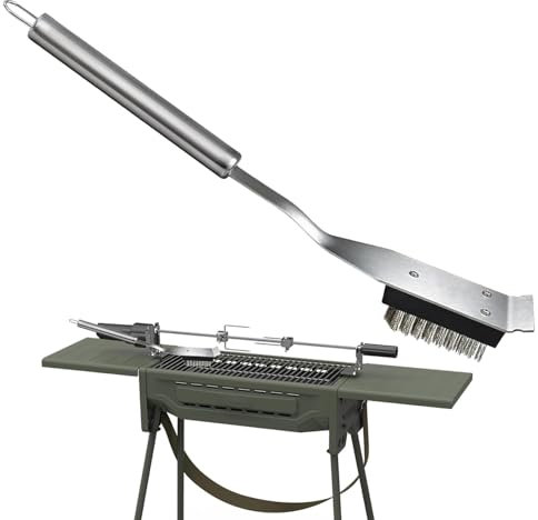 Jomewory Cepillo de metal para barbacoa para limpieza de parrilla, cepillo multiusos para parrilla, herramientas de limpieza de parrilla que ahorran mano de obra para plancha, acero, parrillas de