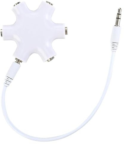 JOYVOX 5-Way 3.5mm Multi Headphone Splitter, Universal Audio Splitter for Sharing Music, Compact and Portable Design, Compatible with All Devices