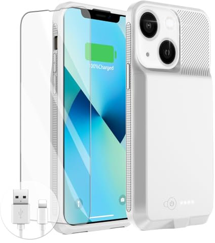 Ultra-Slim 7000mAh Rechargeable Battery Case for iPhone 13/13 Pro/14/14 Pro (6.1 inch) - Gray