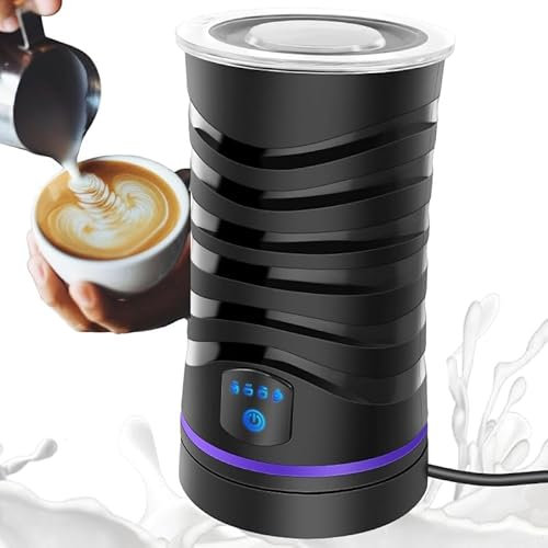 Milk Frother Electric, 4 in 1 Automatic Milk Frother, Hot&Cold Milk Foamer, 430ml Max, Stainless Steel Milk Steamer, Auto Shut-Off Milk Warmer, Silent Operation for Coffee, Latte, Cappuccino