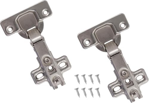 Kippen 1262X - Kit da 2Pcs di Cerniere in Acciaio Nichelato con Angolo di Apertura a 110° + 8 Viti in Acciaio da 16 mm. Applicazione: Battuta Esterna.