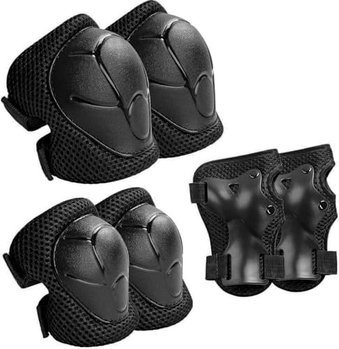 Knieschoner Kinder, Schoner Inliner Kinder [6er Set], Schützer für Inliner und Protektoren für Kinder, geeignet für Rollschuhlaufen, Laufräder, Fahrräder und Skateboards