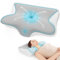 Restnature Orthopädisches Nackenkissen Kopfkissen - Memory-Schaum-Kissen mit Höhenverstellung für Seitenschläferkissen, Rücken- & Bauchschläfer, Ergonomisches Nackenstützkissen mit Bezug, Weiß & Grau