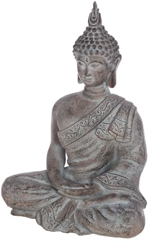 GILDE Figur Buddha - Höhe 68 cm - grau - Magnesia - Deko - Skulptur - Meditation - Garten - Wohnzimmer