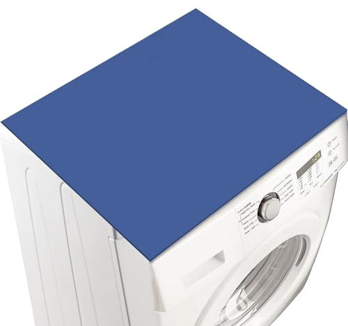Funda para lavadora, 60 x 60 cm, funda para lavadora, se puede cortar, antideslizante, para lavadora, frigorífico, cocina (azul claro)