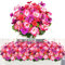ROLLWAY 4 Bündel Kunstblumen wie Echt Geranien Künstlich, Kunstblumen Balkon Künstliche Blumen für Draußen Balkonpflanzen Outdoor Wetterfest Blumenstrauß, Plastikblumen Seidenblumen für Außen Zimmer