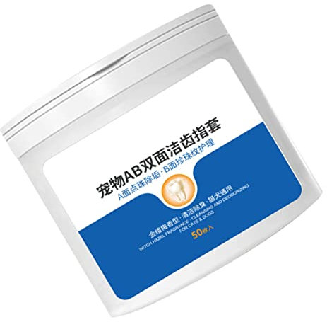 Abaodam 50pcs Pet Finger Toothbrush Dental Wipes Easy Cleaning for Dogs Cats Practical Dog Accessory