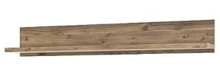 Arthauss Olin Rustic Wall Shelf in Appenzeller Fichte Oak & Black Matt - W147cm