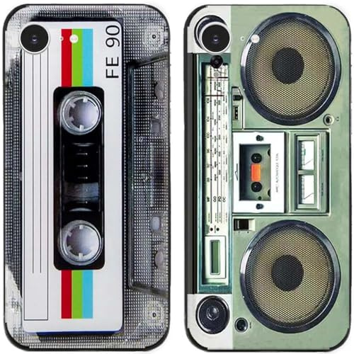 Generisch 2 Stück Retro Kassette Band Radio Musterdruck TPU Gel Silikon Dünn Handy Hülle Schutzhülle Für Smartphones (Für iPhone 16e)