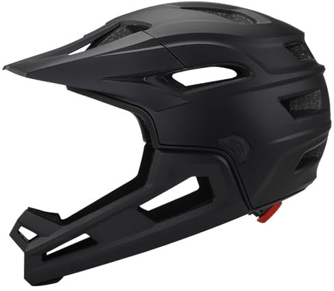 Cndiyald 81. Mountain Bike Helmet Full Face, Shock-Proof with Detachable Chin Holder & Visor, Adjustable Unisex Black for Outdoor
