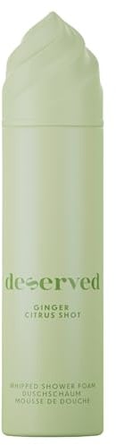 DESERVED Duschschaum Ginger Citrus Shot – Cremiges Duschgel Damen – Shower Foam mit frischem Zitrone Ingwer Duft & cremiger Textur – für alle Hauttypen – vegane Schaumdusche (250 ml)