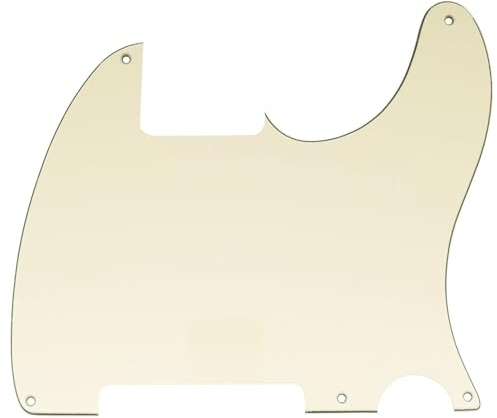 Musiclily 5 Löcher Vintage TL Pickguard Schlagbrett 3 lagig Creme | für Fender American/Mexikanische 50s Esquire E-Gitarre