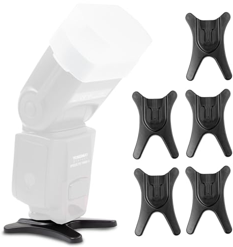 ECENCE 5X Blitzstandfuss mit integriertem 1/4 Zoll Stati Universal für Standard ISO Blitzschuh z.B. kompatibel mit Nikon Canon Olympus Panasonic Pentax Sigma Metz Nissin Yongnuo