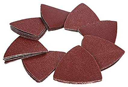 OxoxO 80mm Klett Delta Schleifpapier KEIN LOCH 40 60 80 120 180 240 Korn - Dreieck Schleifblatt Set für Deltaschleifer (60-Pack)